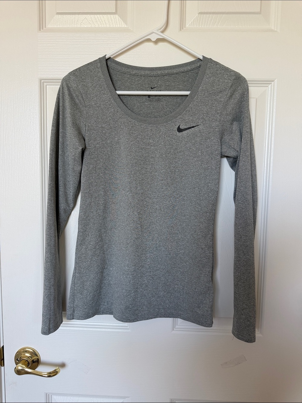 Nike Women's Long Sleeve Athletic Tee in Grey